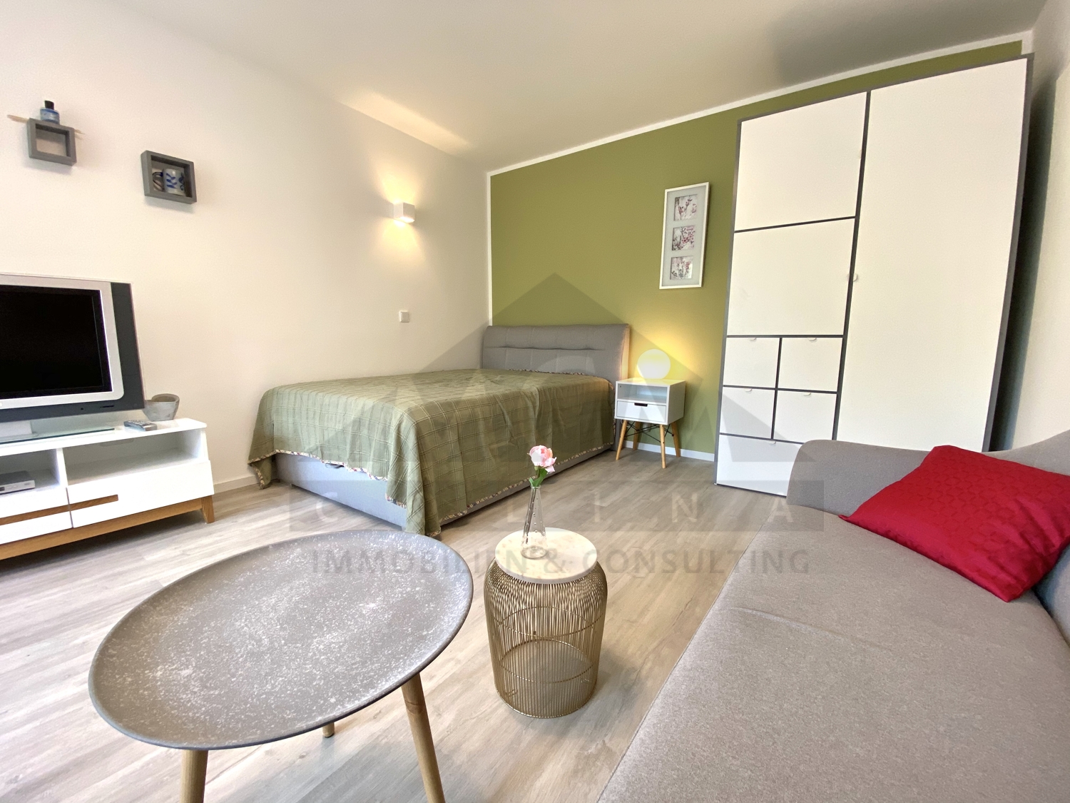 Couch Bett Schrank TV